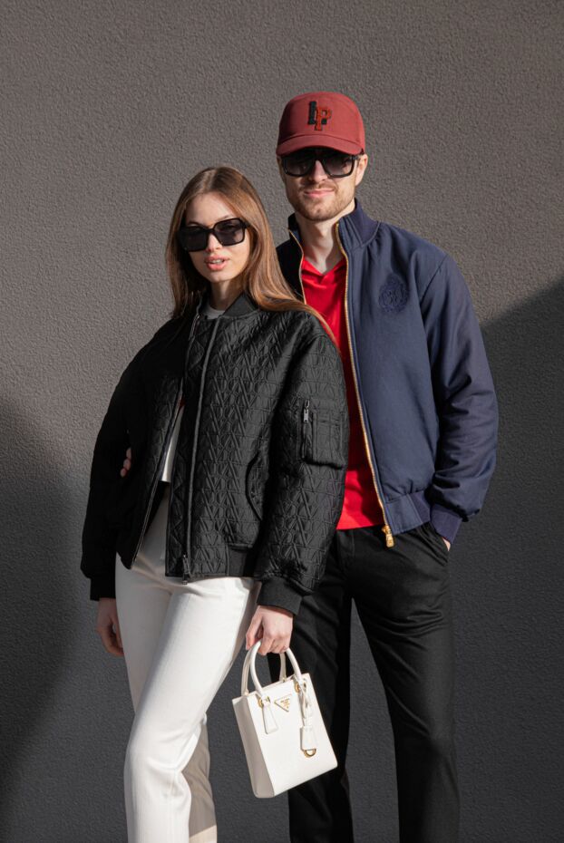 Billionaire blue bomber jacket with a stand-up collar men's 173689 - photo 2