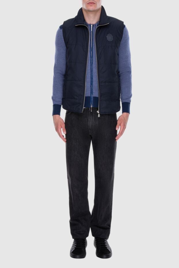 Billionaire men's blue vest with logo patch 173691 - photo 2