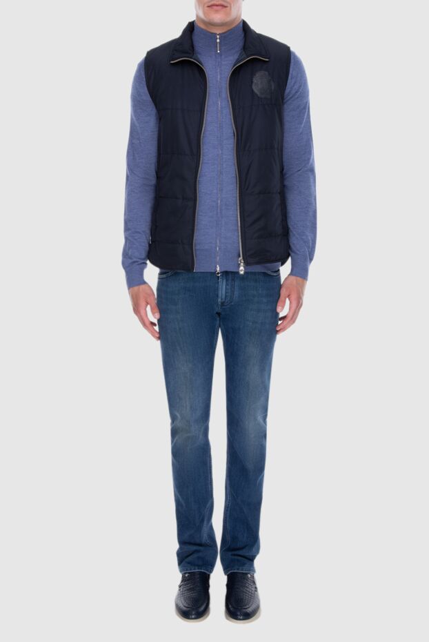 Billionaire men's blue vest with logo and pockets 173692 - photo 2