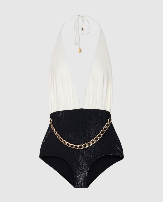 Balmain әйелдерге арналған ақ және қара купальник 173746 - фото 3