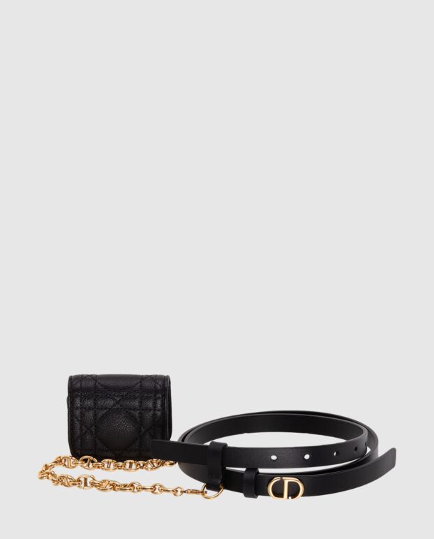 Dior black leather belt for women with logo 173776 - photo 1