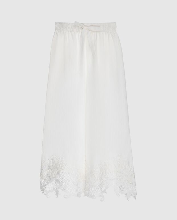 Zimmermann pants for women white with lace on the bottom 173790 - photo 1