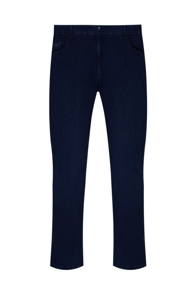 Zilli қалталы былғарыдан жасалған қою көк мақта джинсы
173843 - фото 1