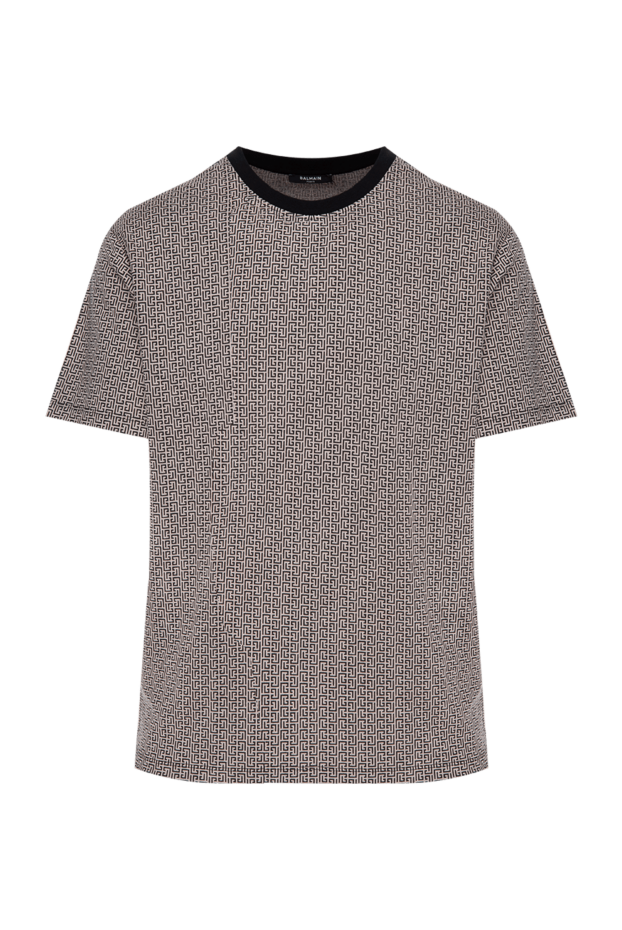 Balmain men's black t-shirt with monogram print 173856 - photo 1