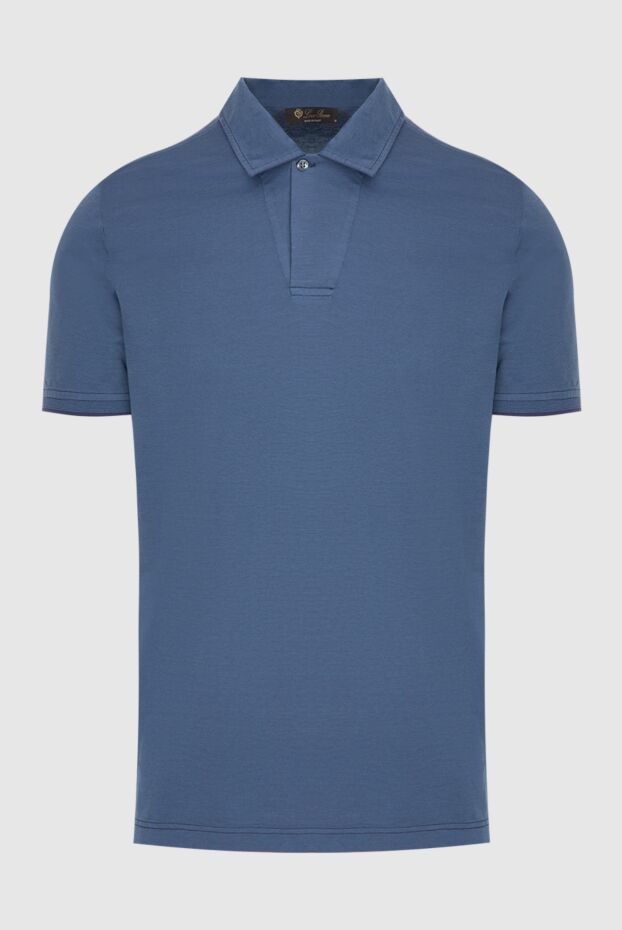 Loro Piana lightweight knit polo in azure grey 173969 - photo 1