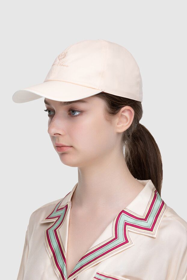 Loro Piana әйелдерге арналған логотипі бар қызғылт қалпақ 173981 - фото 2