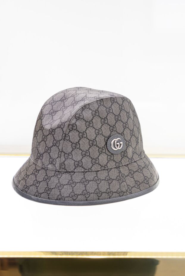 Gucci панама мужская коричневая с лого и принтом 174024 - фото 2