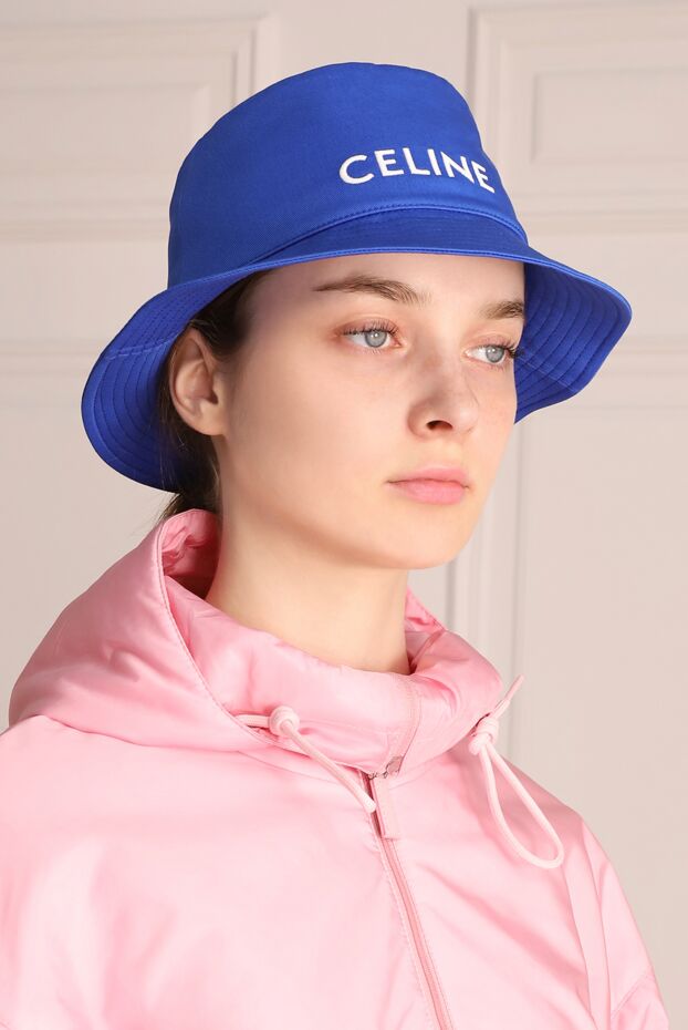 Celine ақ логотипі бар әйелдер көк мақта панамасы 174167 - фото 2