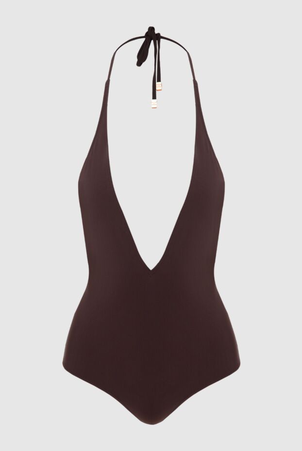 Celine v-тәрізді декалы әйелдер қоңыр түсті купальник 174186 - фото 1
