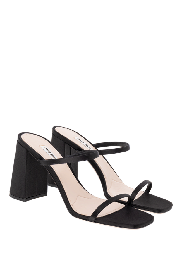 Miu Miu women's black sandals on a wide heels 174202 - photo 3
