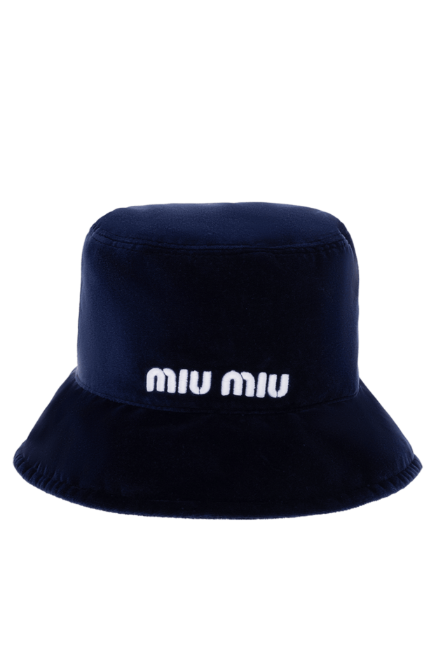 Miu Miu ақ логотипі бар әйелдерге арналған қара мақта панамасы 174203 - фото 1