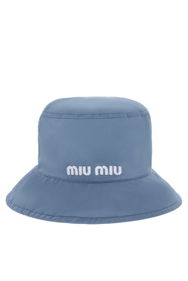 Miu Miu ақ логотипі бар әйелдер көк мақта панамасы 174204 - фото 1