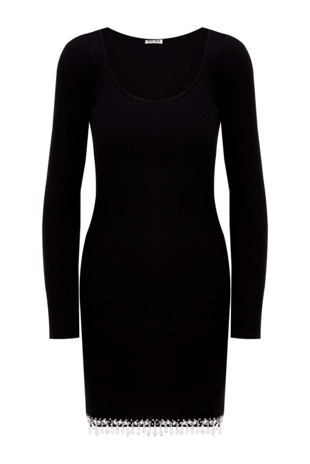 Miu Miu black cotton dress for women with beads 174219 - photo 1