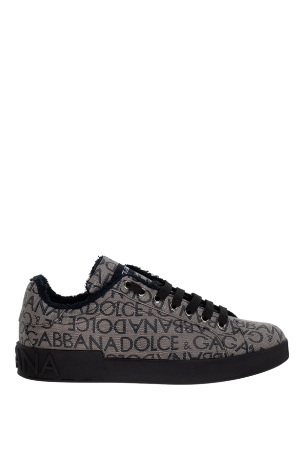 Dolce & Gabbana сникеры из хлопка и полиэстера серые мужские 174266 - фото 1