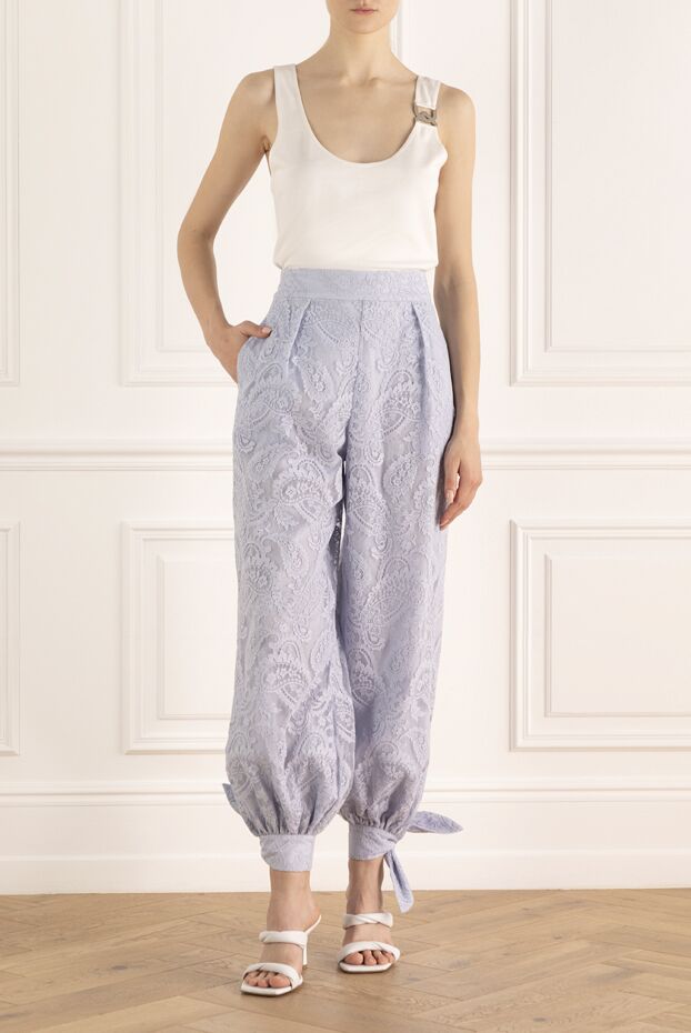 Zimmermann women's blue pants made of cotton and nylon 174321 - photo 2