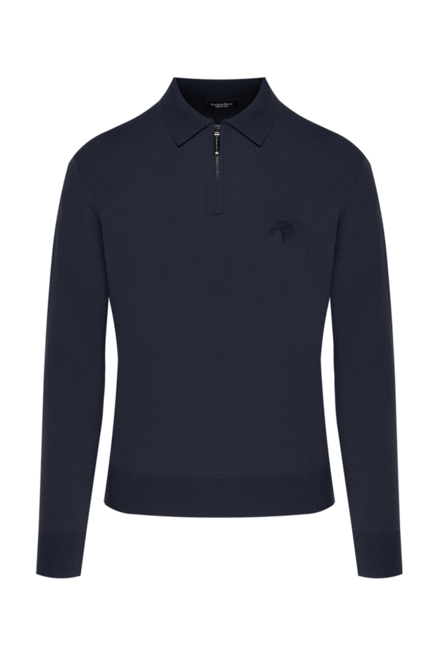 Stefano Ricci поло мужское серое шерстяное с вышитым логотипом 174357 - фото 1