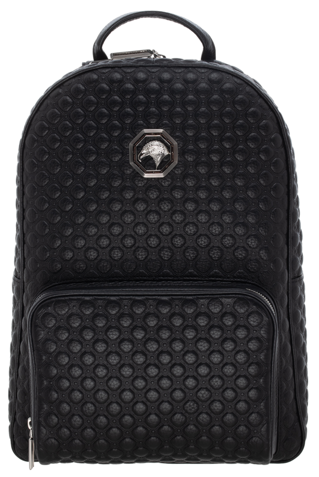 Stefano Ricci men's black leather backpack with metal logo 174386 - photo 1