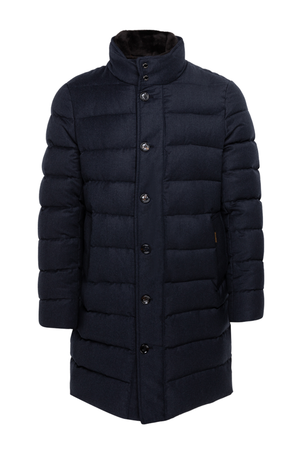 Moorer blue button-up puffer jacket with a stand-up collar men's 174415 - photo 1