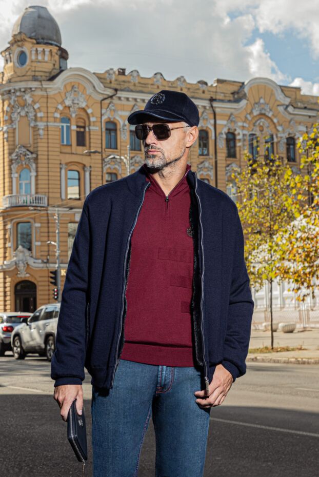 Brunello Cucinelli men's cotton trousers in a marled shade with a drawstring waistband
 174549 - photo 2