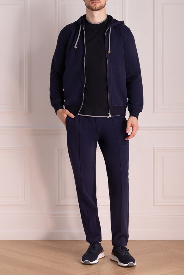 Brunello Cucinelli cotton knit suit with a hood and smooth texture 174555 - photo 2