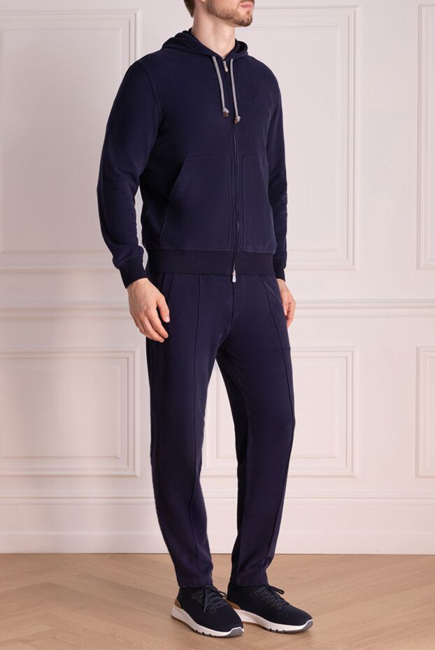 Brunello Cucinelli cotton knit suit with a hood and smooth texture 174555 - photo 3