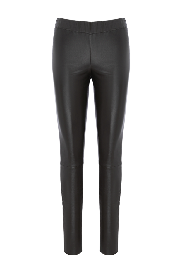 Green leather leggings for women - photo 1