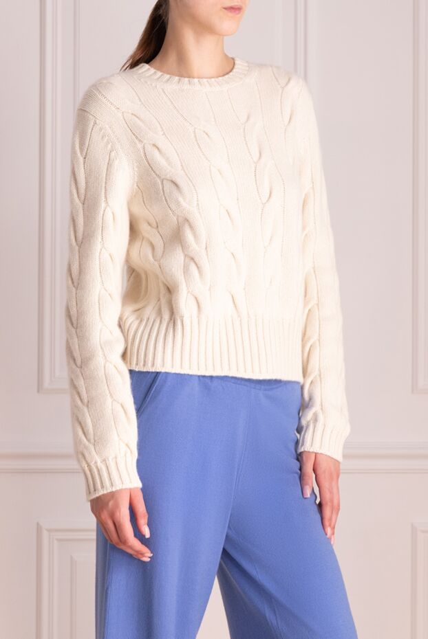 Loro Piana napier crewneck cashmere knitted jumper white womens 174614 - photo 3
