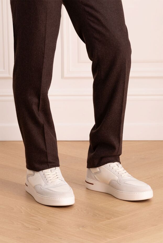 Loro Piana сникеры из нубука и полиуретана серые мужские 174625 - фото 2