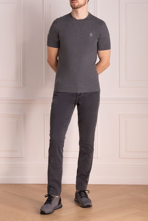 Scissor Scriptor men's cotton jeans, straight cut, gray, with tie 174767 - photo 2