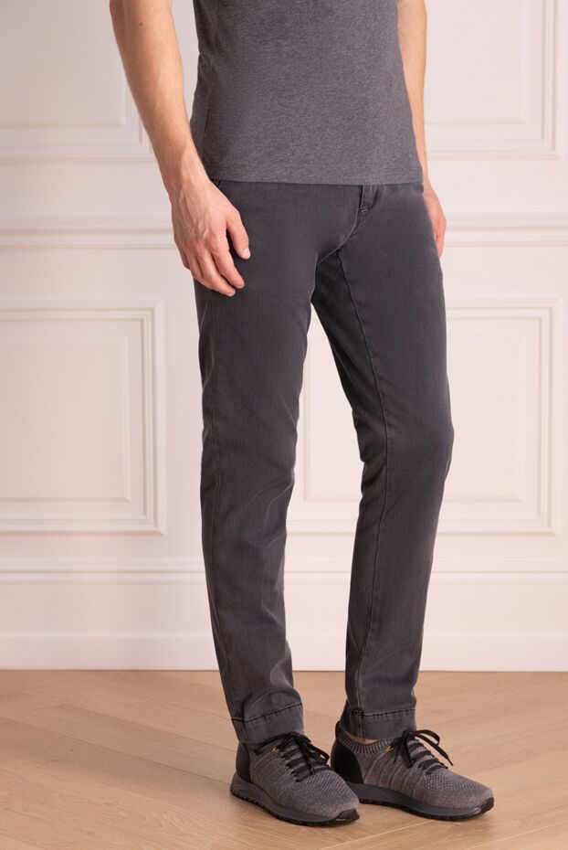 Scissor Scriptor men's cotton jeans, straight cut, gray, with tie 174767 - photo 3