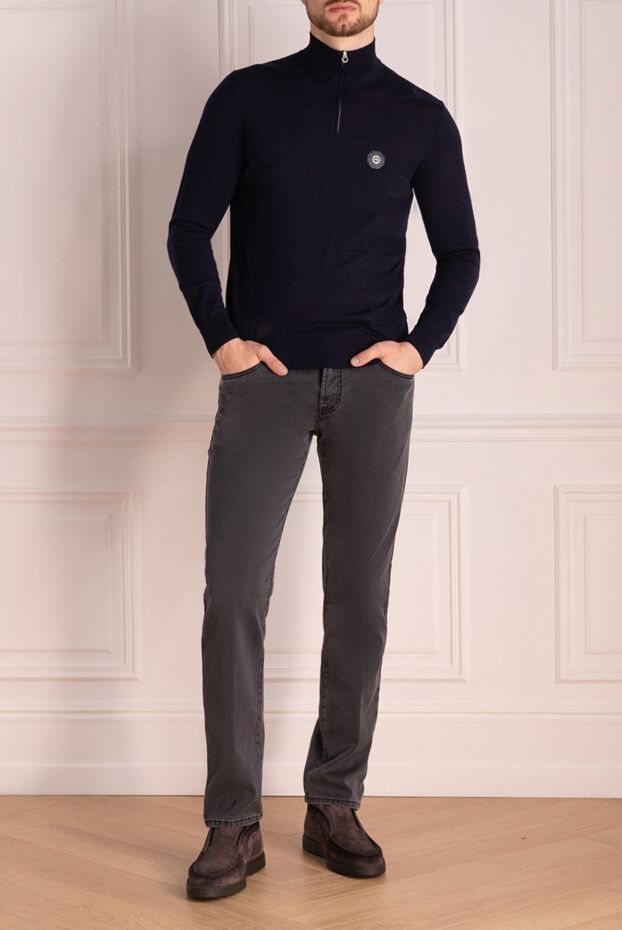 Scissor Scriptor men's grey cotton jeans with branded embroidery on the side
 174768 - photo 3