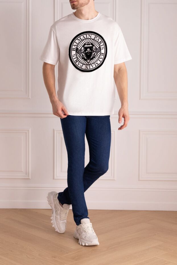 Balmain white t-shirt with accent monogram design
 174880 - photo 2