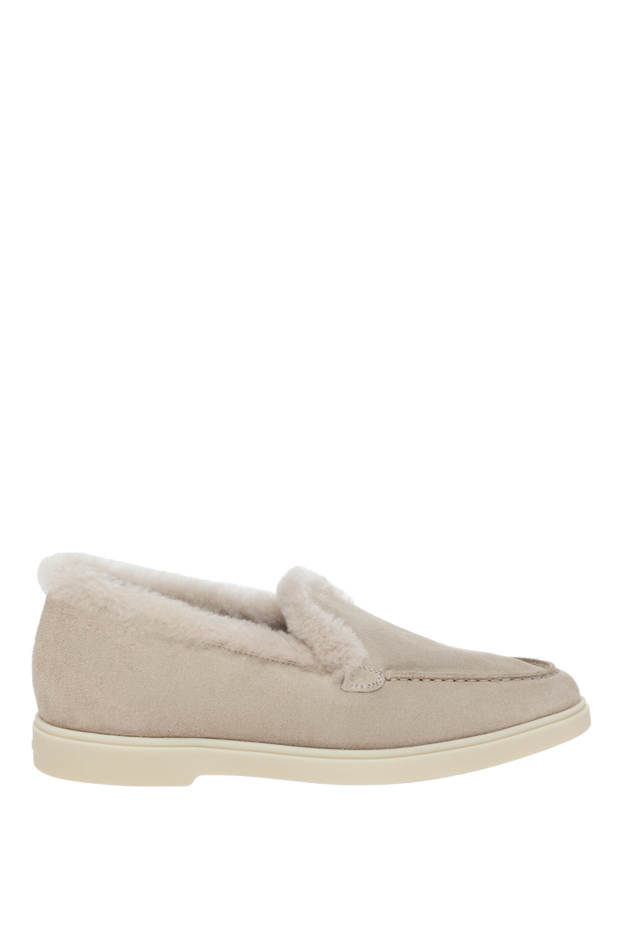 Santoni women's beige suede moccasins with warm fur trim
174894 - photo 1