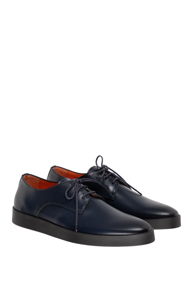 Santoni  туфли мужские кожаные синие 174939 - фото 3