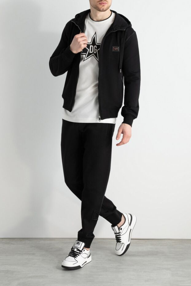 Dolce & Gabbana black cotton zip-up hoodie with branded metal plate 174976 - photo 2