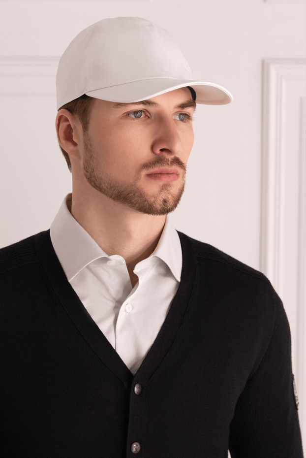 Cesare di Napoli men's white cotton cap 175089 - photo 2