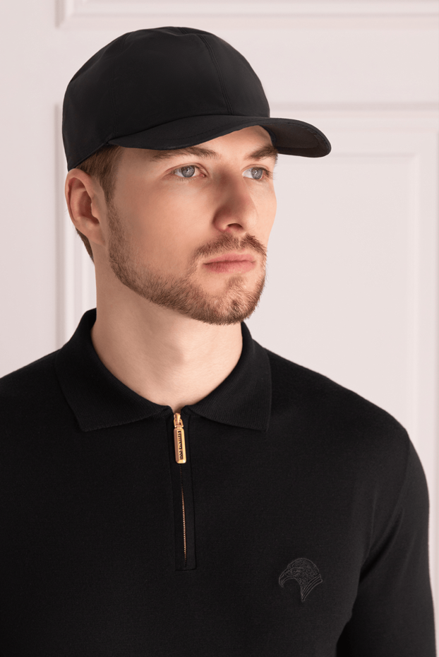 Cesare di Napoli black wool and polyamide cap for men 175094 - photo 2