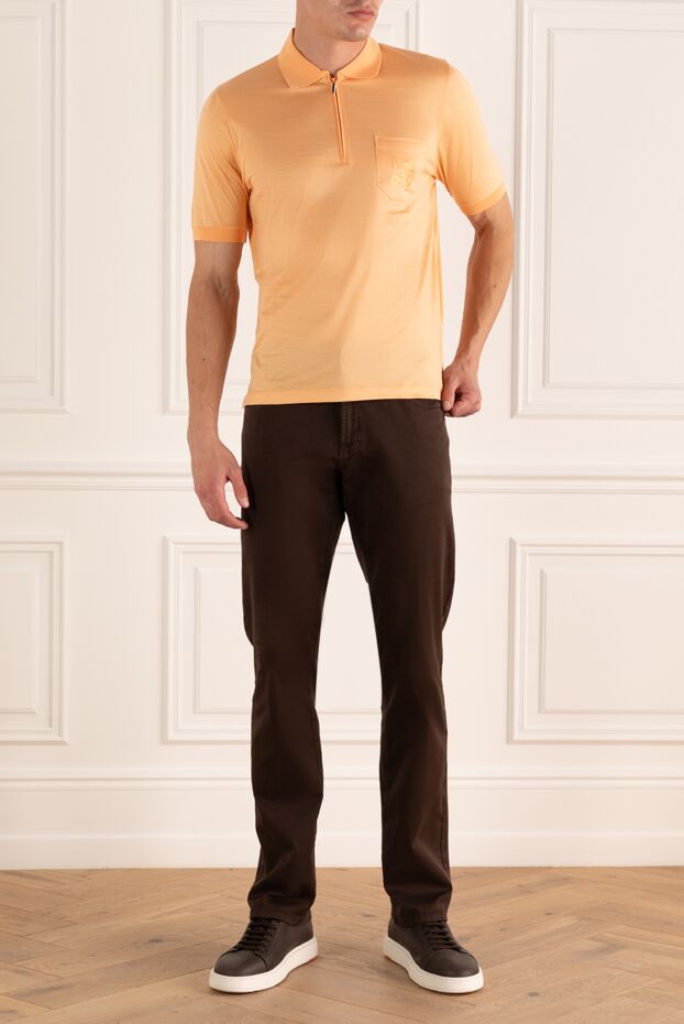 Scissor Scriptor men's chocolate colored jeans with crocodile detail on the waistband
 175120 - photo 3