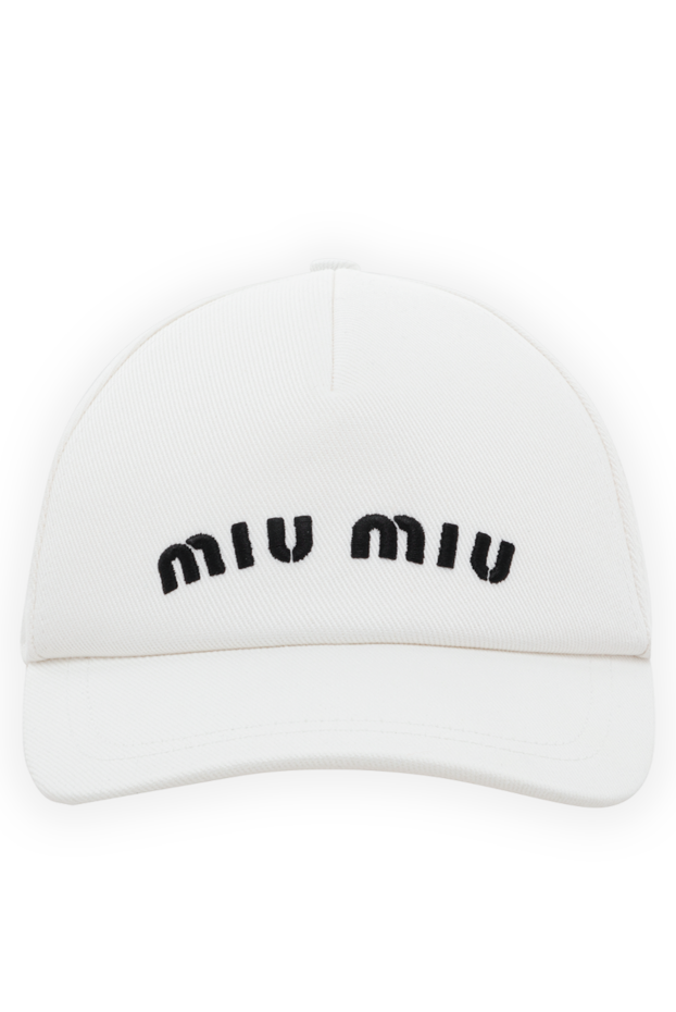 Miu Miu ecru cotton baseball cap with contrast embroidery 175176 - photo 1