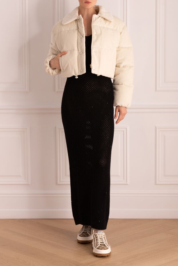 Miu Miu түймелері мен жіптері бар әйелдер ақ кордюрист курткасы
 175177 - фото 2