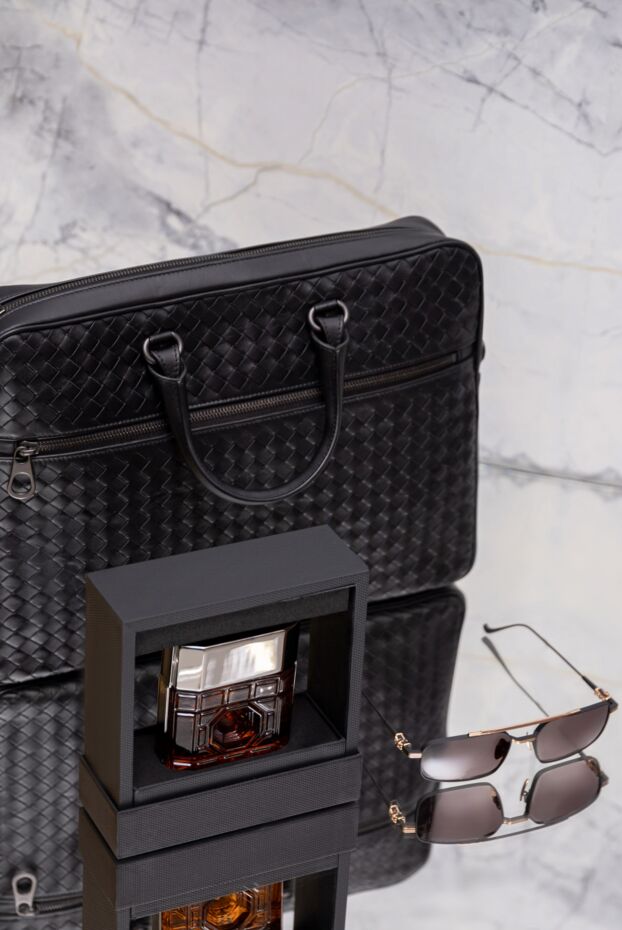 Bottega Veneta тонкий портфель intrecciato
из плетенной телячьей кожи черный 175230 - фото 2