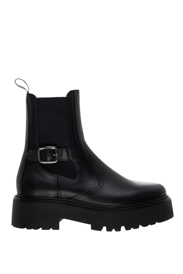 Celine chelsea boots leather black with side buckle women's 175258 - photo 1