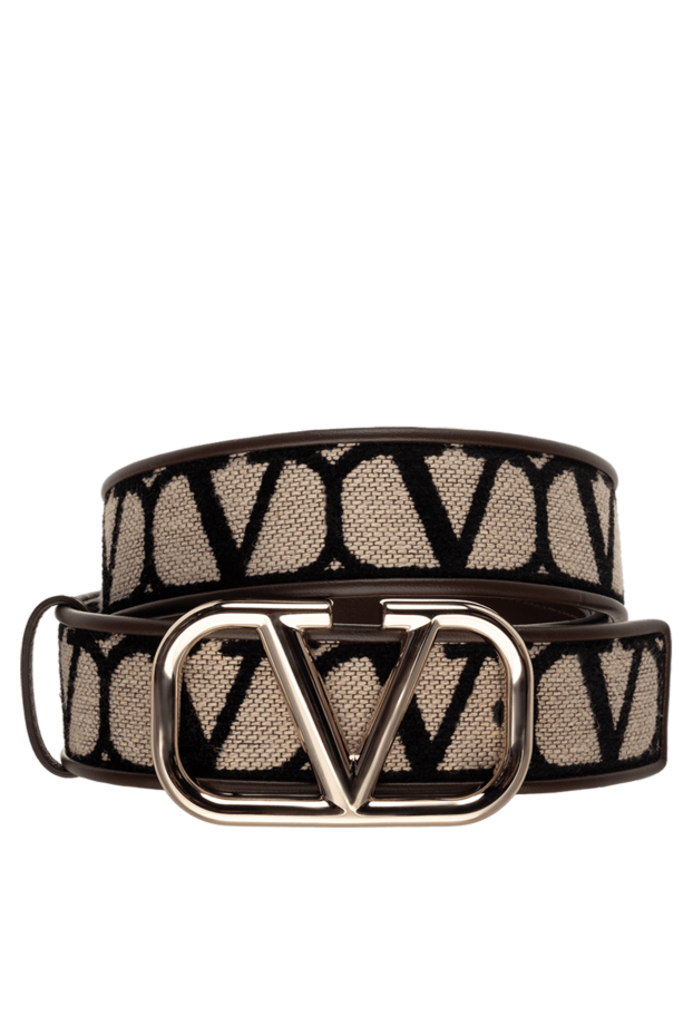 Valentino ремень из кожи и тактеля коричневый женский 175289 - фото 1