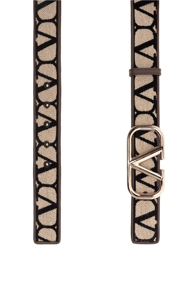 Valentino ремень из кожи и тактеля коричневый женский 175289 - фото 3