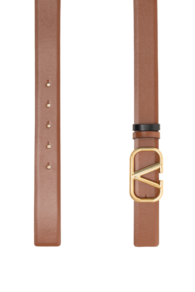 Valentino women's leather belt in cognac shade with a v-shaped buckle
 175292 - photo 3
