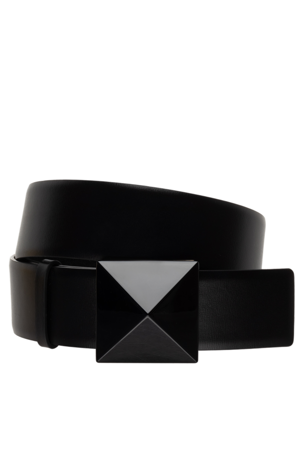 Valentino rockstud black leather belt with glossy buckle for women 175293 - photo 1