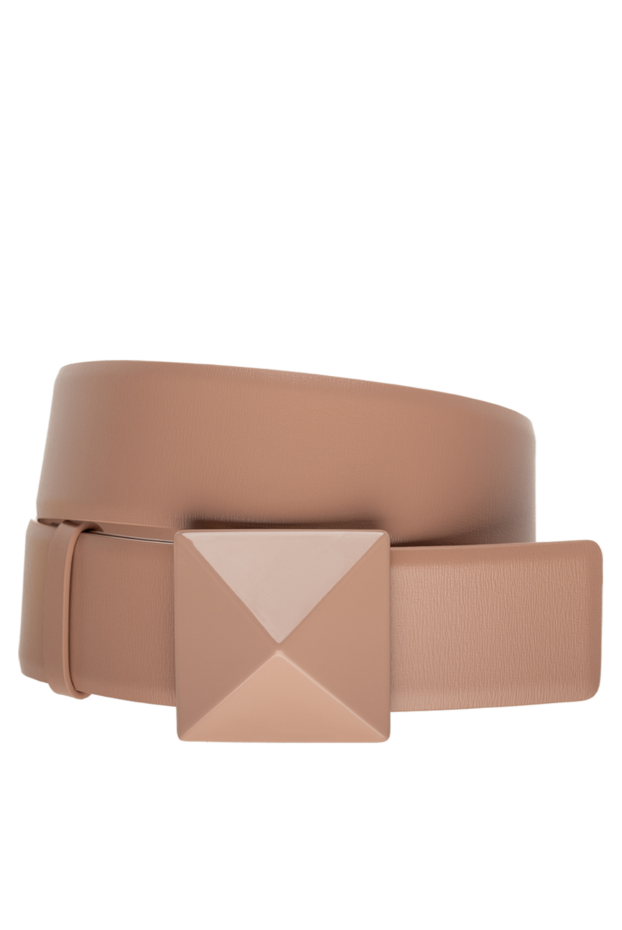 Valentino beige leather belt with tone-on-tone rockstud buckle women's 175294 - photo 1