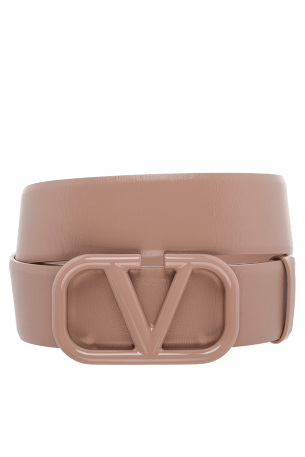 Valentino beige leather belt with tone-on-tone logo buckle women's 175296 - photo 1