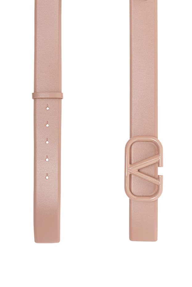 Valentino beige leather belt with tone-on-tone logo buckle women's 175296 - photo 3