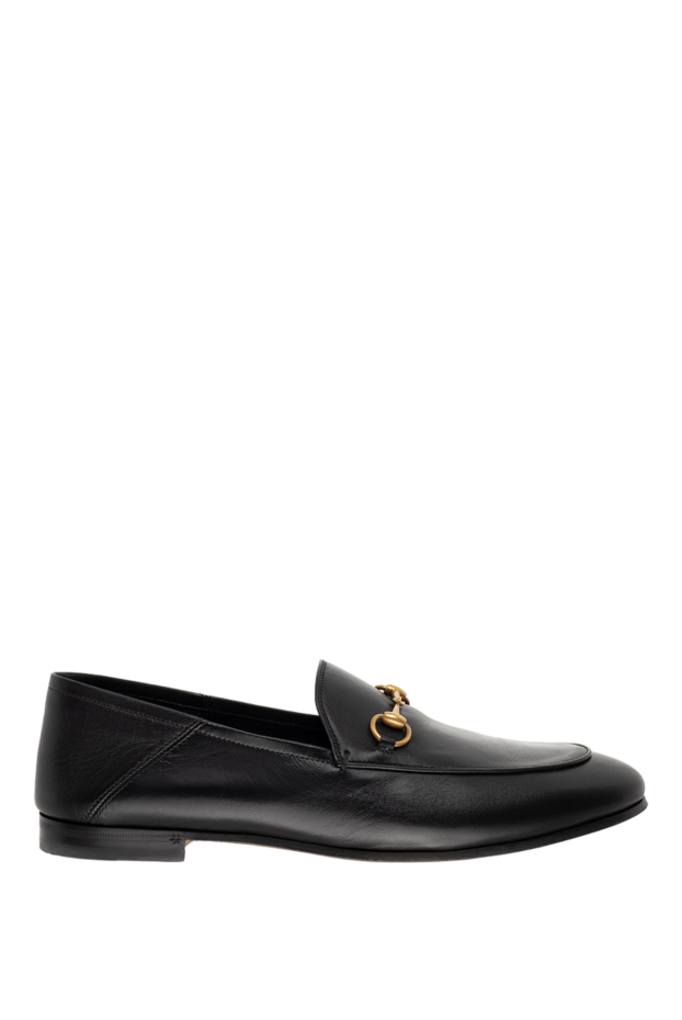 Gucci черные женские кожаные лоферы с золотистой пряжкой-уздечкой
175327 - фото 1